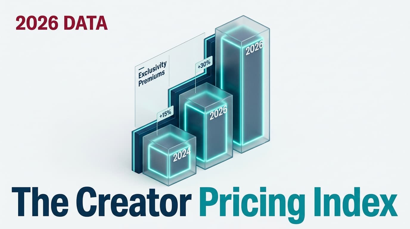 A 3D bar chart showing the rise in creator exclusivity costs from 2024 to 2026.