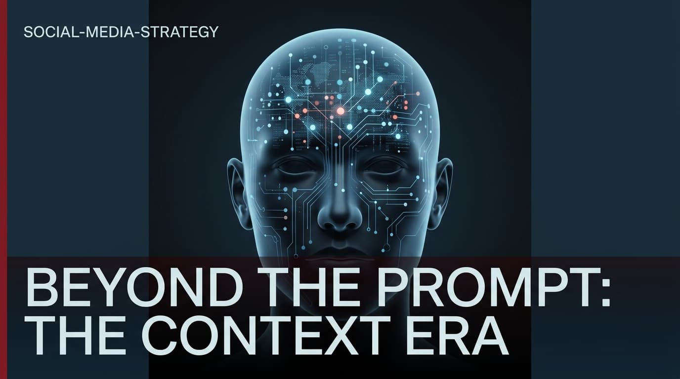 A conceptual illustration of an AI-driven brand strategy, showing a human head filled with data connections.