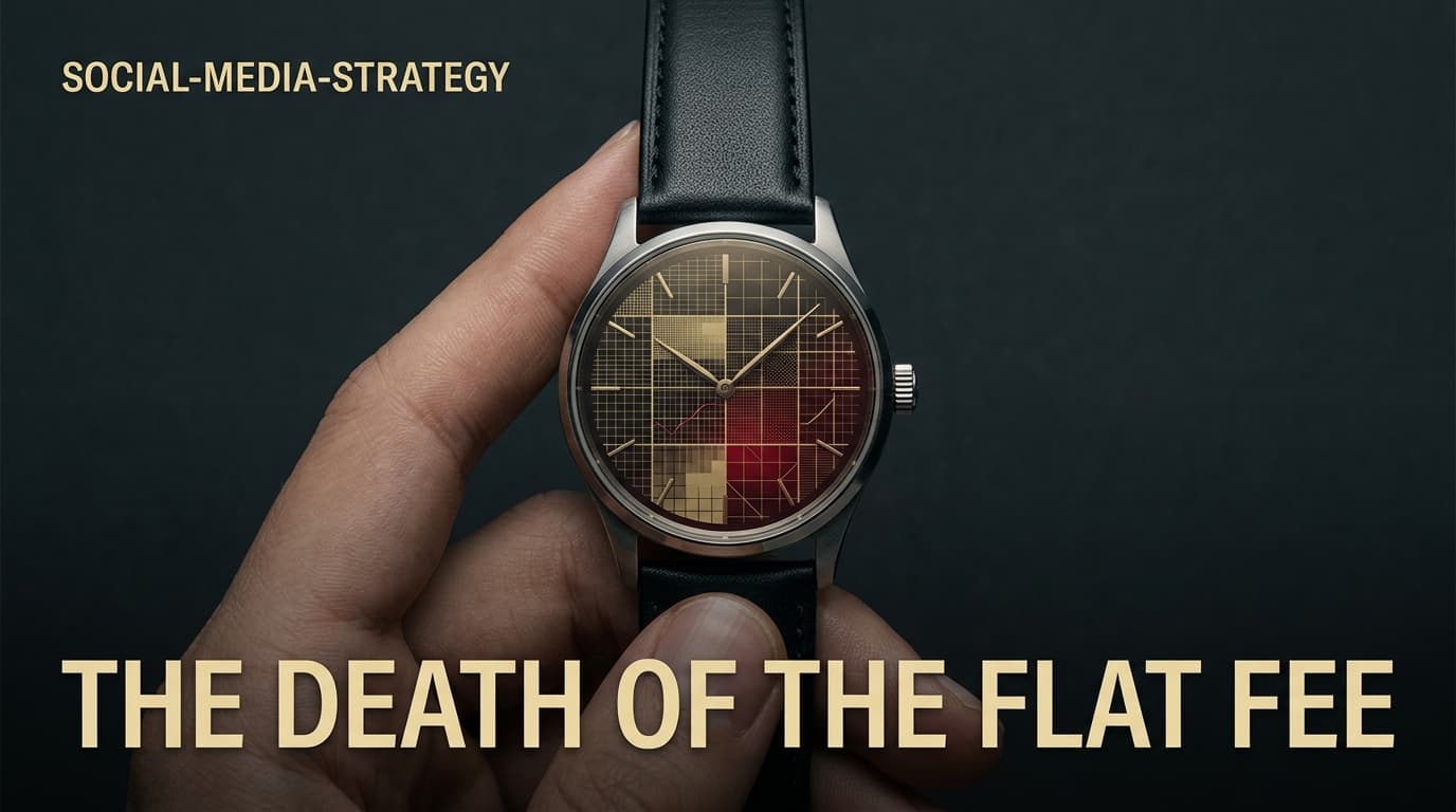 A conceptual image of a watch with a digital algorithm face, symbolizing the shift in creator pricing models.