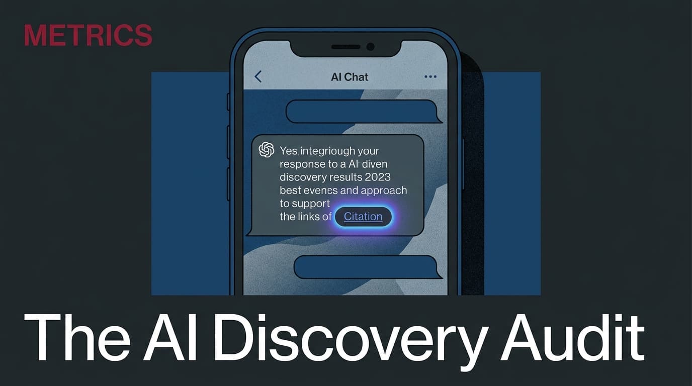 A conceptual illustration of an AI search interface citing a brand website, representing the shift from keyword search to AI discovery.