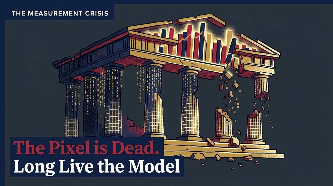 An editorial illustration symbolizing the shift from pixel-based tracking to statistical modeling.