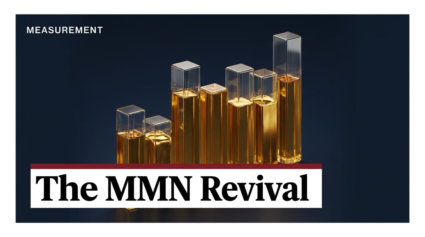 A conceptual 3D bar chart representing marketing mix modeling data.