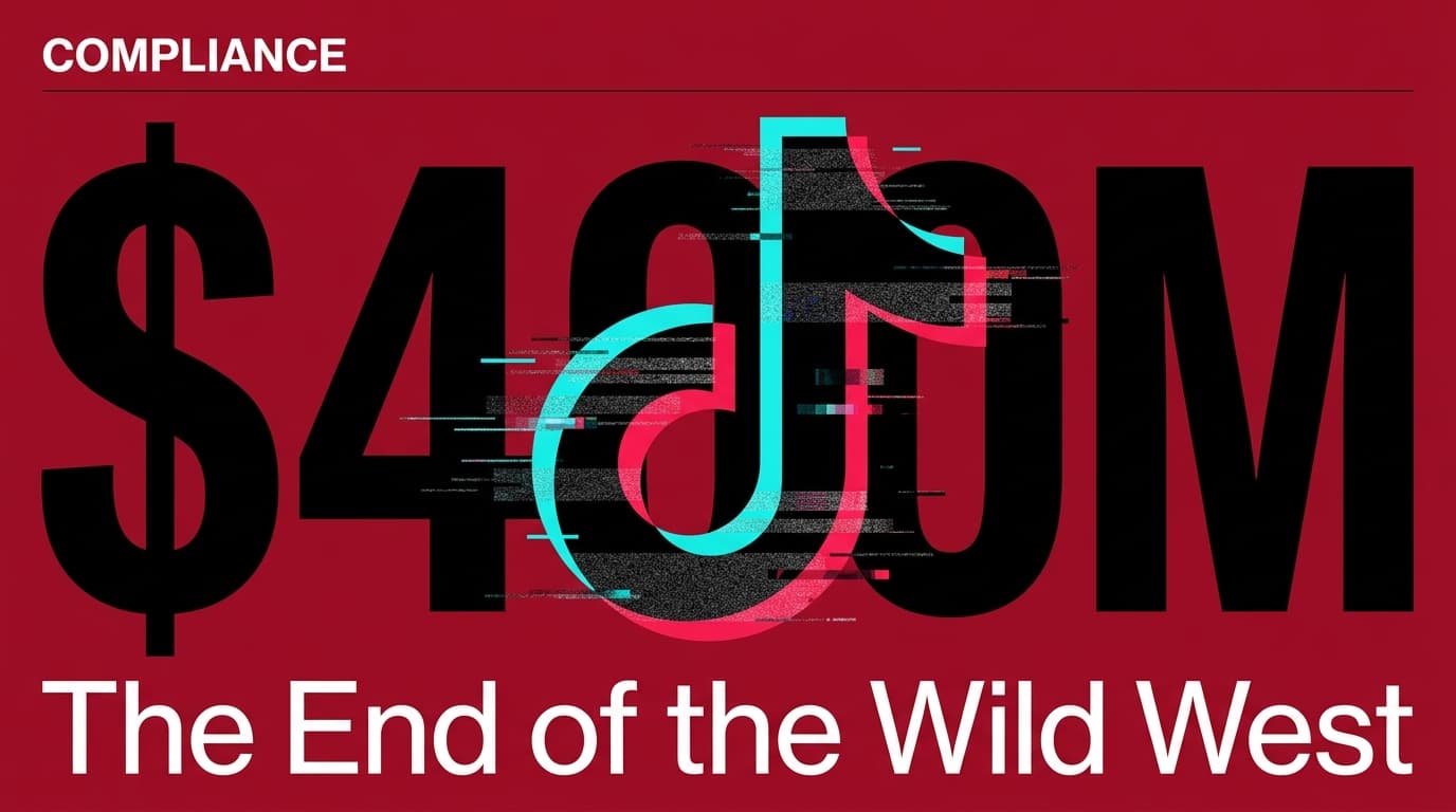 A graphic showing the $400 million settlement figure with the TikTok logo, representing the legal impact on the platform.