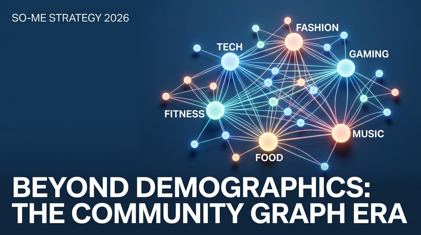 A futuristic 3D visualization of interconnected social communities representing the TikTok community graph.